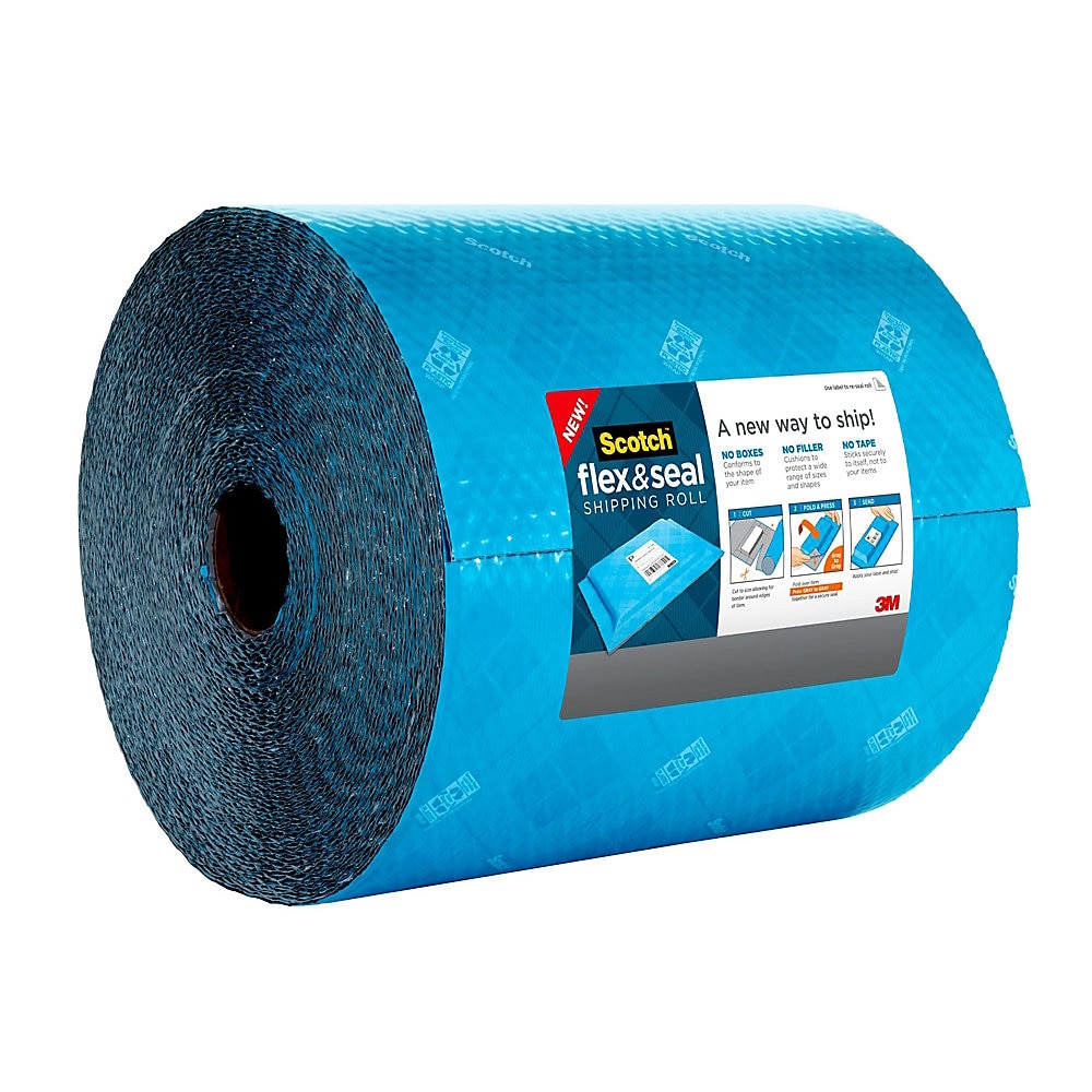Flex and Seal Shipping Roll, 15" x 200 ft, Blue/Gray
