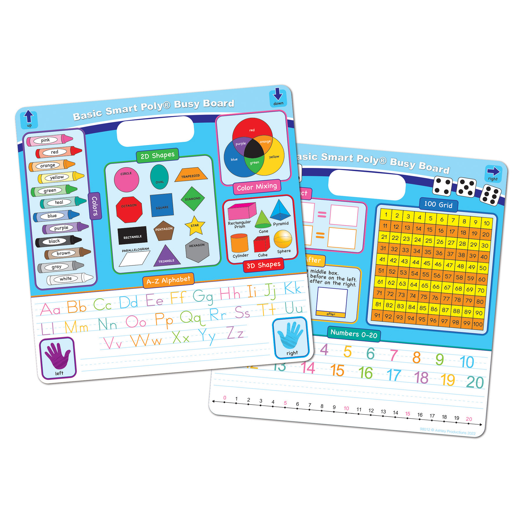 Smart Poly Educational Activity Busy Board, Dry Erase with Marker, 10-3/4" x 10-3/4", Educational Basics Combination