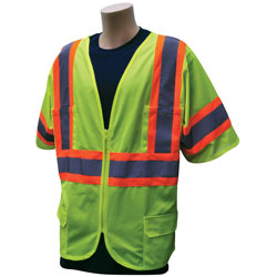 Bco Safety Vest/ Class 3/ Zip/Lm/ L/Xl