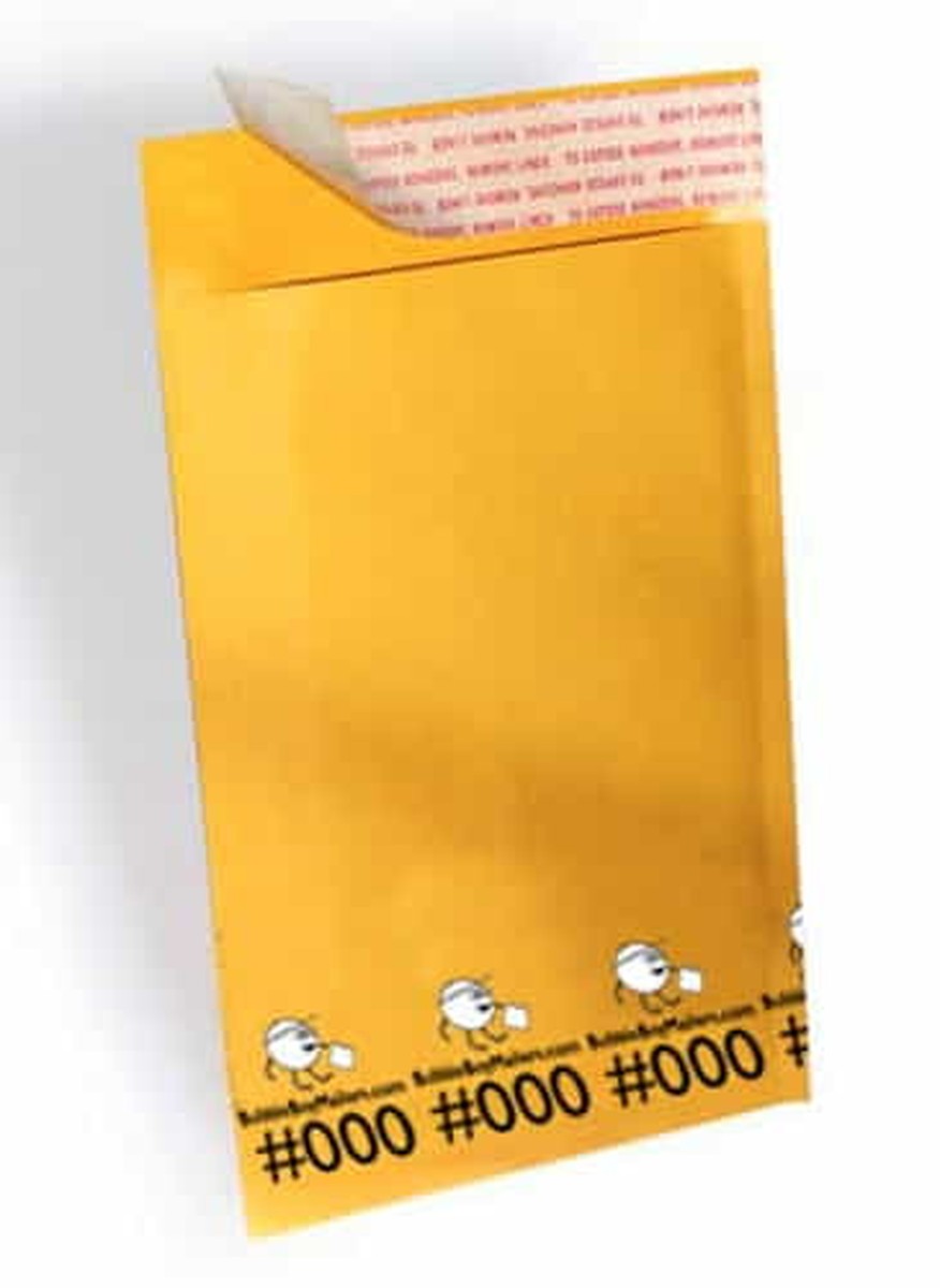 (500) No. 000 BubbleBoy 4" x 8" Self-Sealable Bubble Mailers