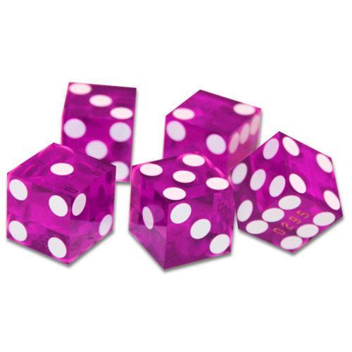 (5) New Violet 19mm Precision Dice w/Matching Serial #s