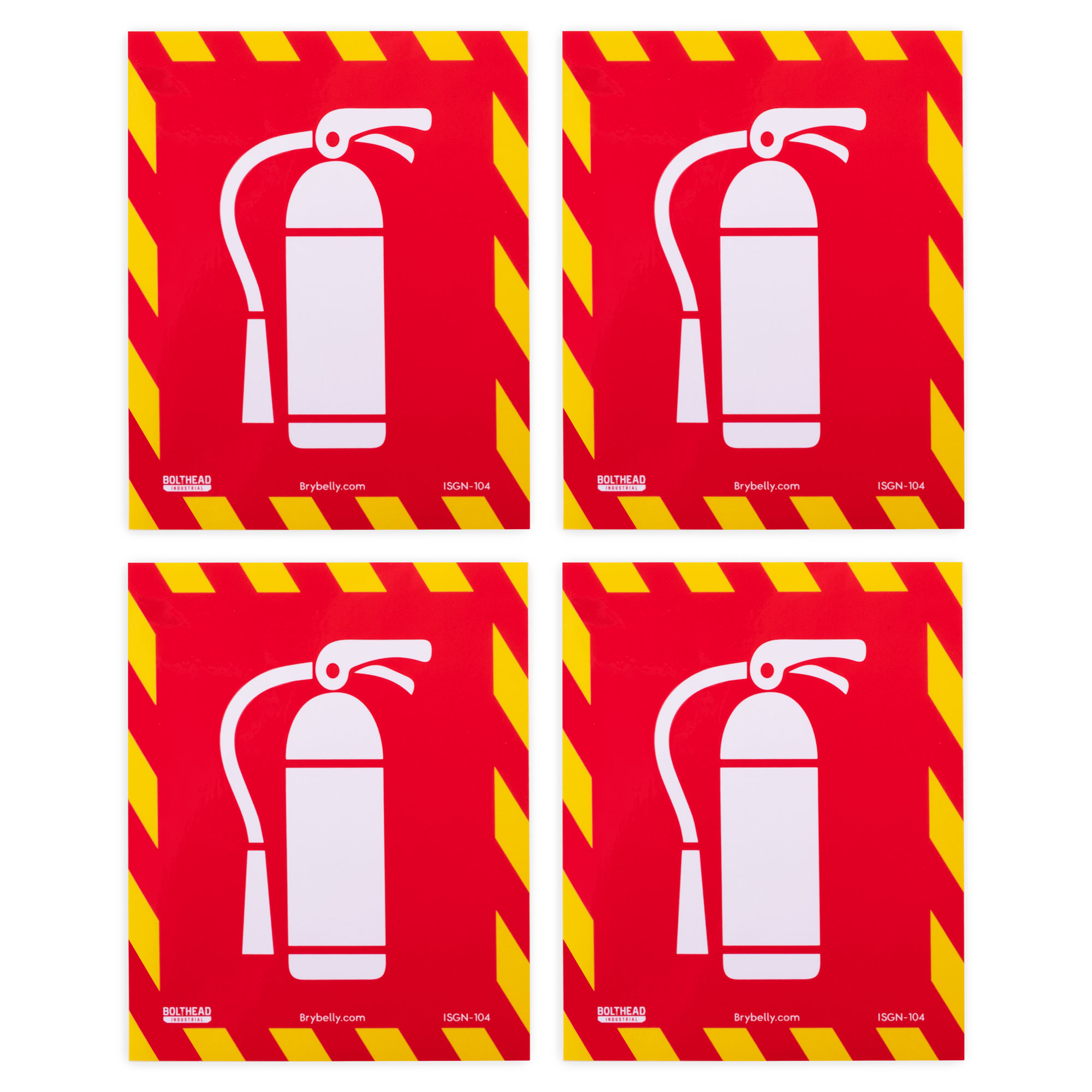 Fire Extinguisher Inside Icon Stickers, 4-pack