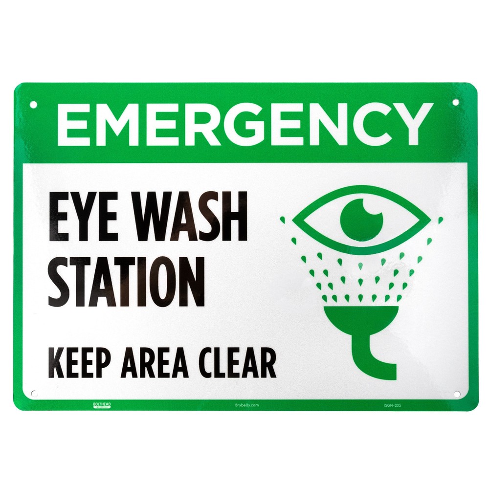 Emergency Eye Wash Station Aluminum Sign