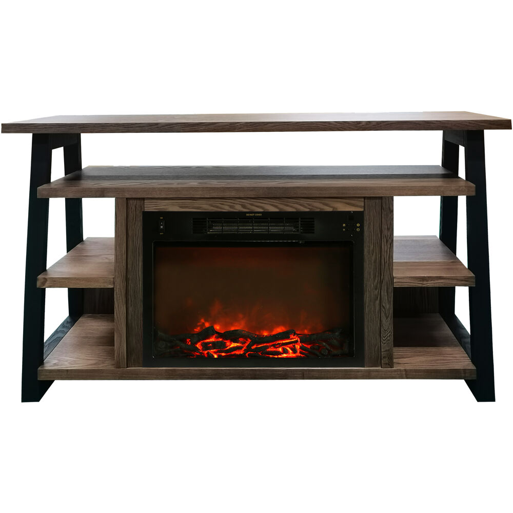53.1"x15.6"x31.7" Sawyer Fireplace Mantel with Log Insert