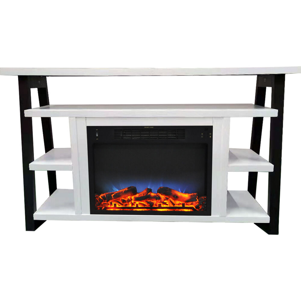 53.1"x15.6"x31.7" Sawyer Fireplace Mantel with Log LED Insert