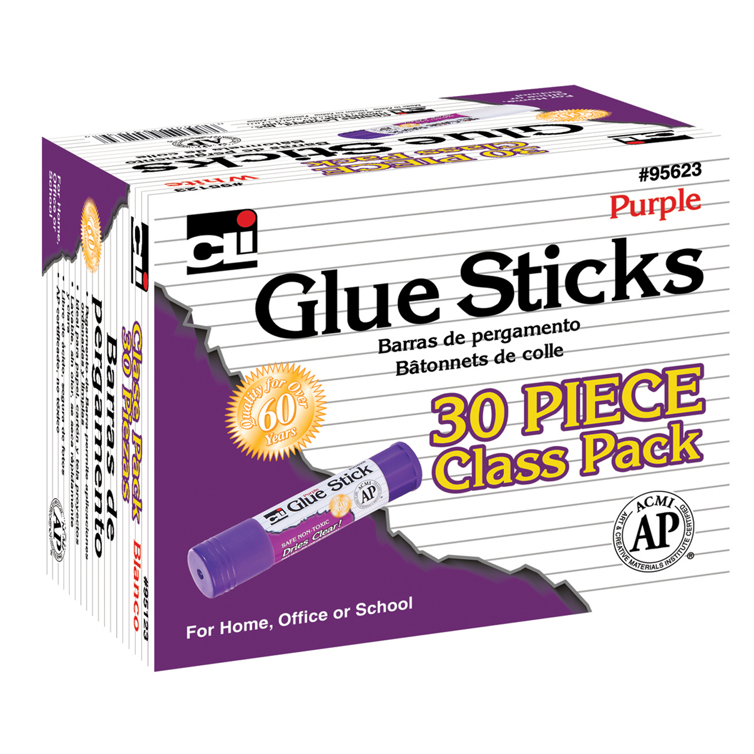 Glue Stick Classpack, .28 oz., Purple, Pack of 30