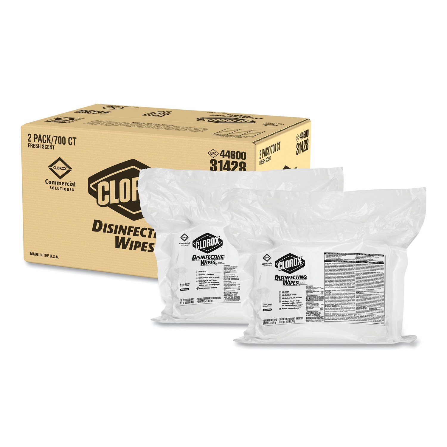 Disinfecting Wipes, 7 x 7, Fresh Scent, 700/Bag