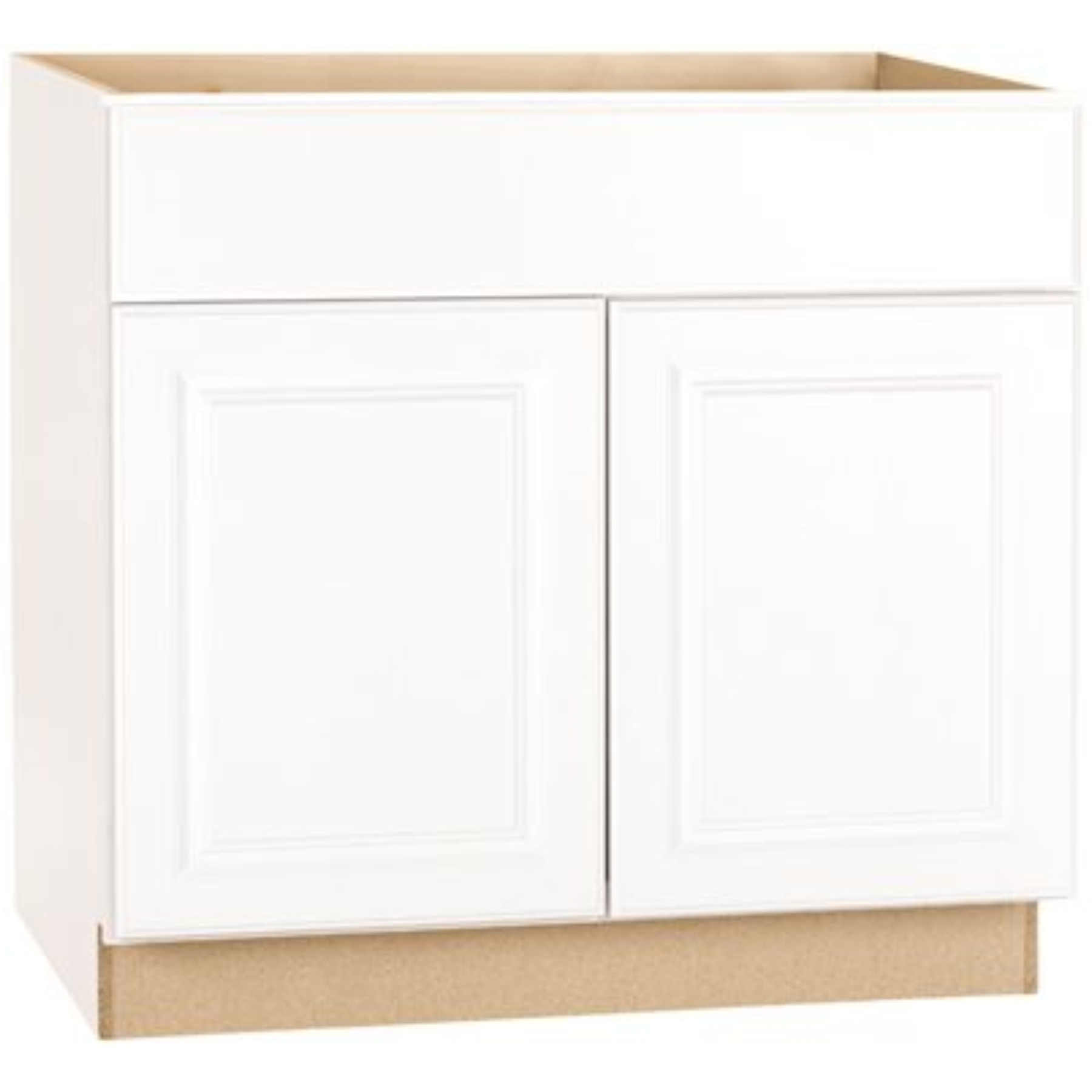 RSI HOME PRODUCTS HAMILTON ADA SINK BASE CABINET, FULLY ASSEMBLED, RAISED PANEL, WHITE, 36X34-1/2X24 IN.
