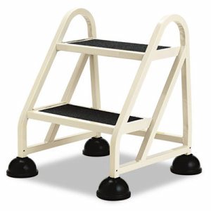 Two-Step Stop-Step Aluminum Ladder, 23" High, Beige