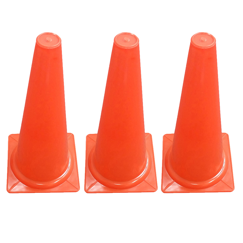 Safety Cone, 15" High, Pack of 3