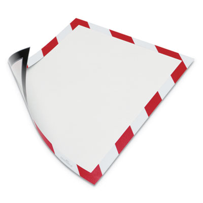 DURAFRAME Security Magnetic Sign Holder, 8 1/2" x 11", Red/White Frame, 2/Pack