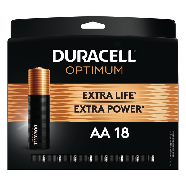 Optimum Alkaline AA Batteries, 18/Pack