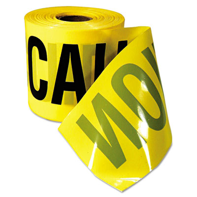 Caution Barricade Tape, "Caution Cuidado" Text, 3"x200ft, Yellow w/Black Print