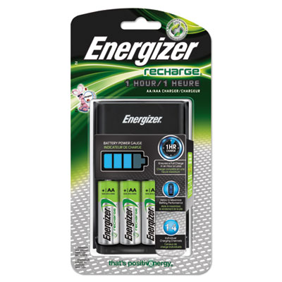 Recharge 1 Hour Charger, AA or AAA NiMH Batteries, 3 per carton