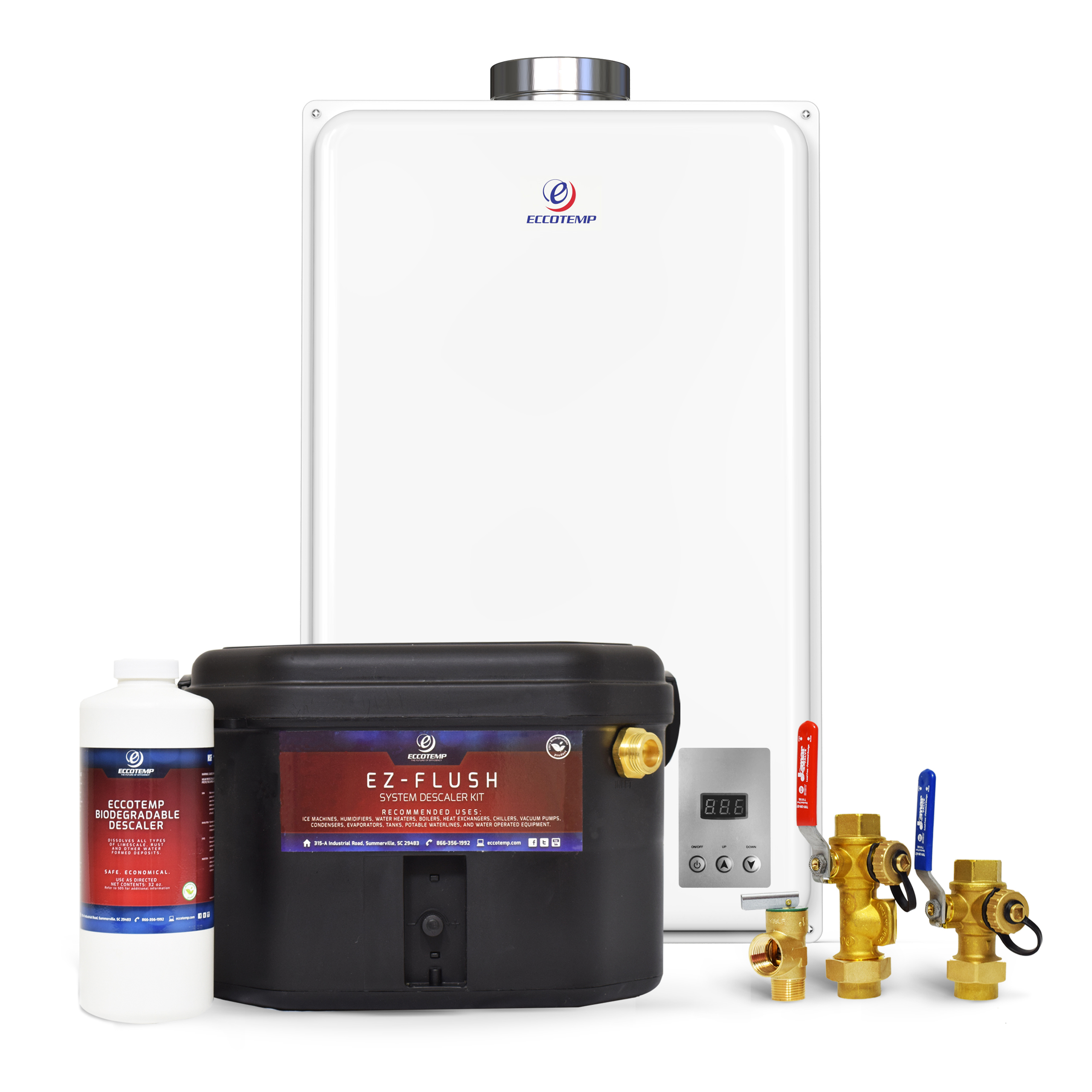 Eccotemp 45HI Indoor 6.8 GPM Liquid Propane Tankless Water Heater Service Kit Bundle 