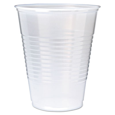 RK Ribbed Cold Drink Cups, 12oz, Translucent, 50/Sleeve, 20 Sleeves/Carton