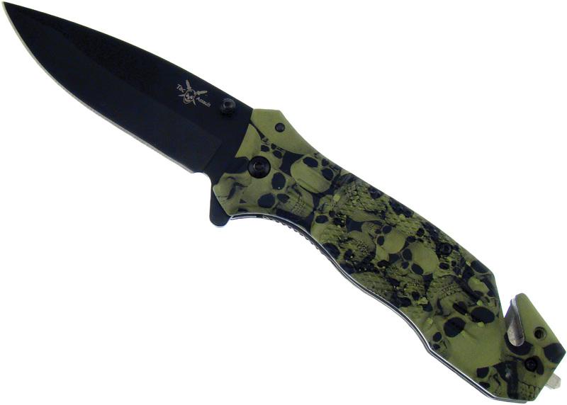 TA-016GS 4.5 IN. GREEN SKUL KNIFE