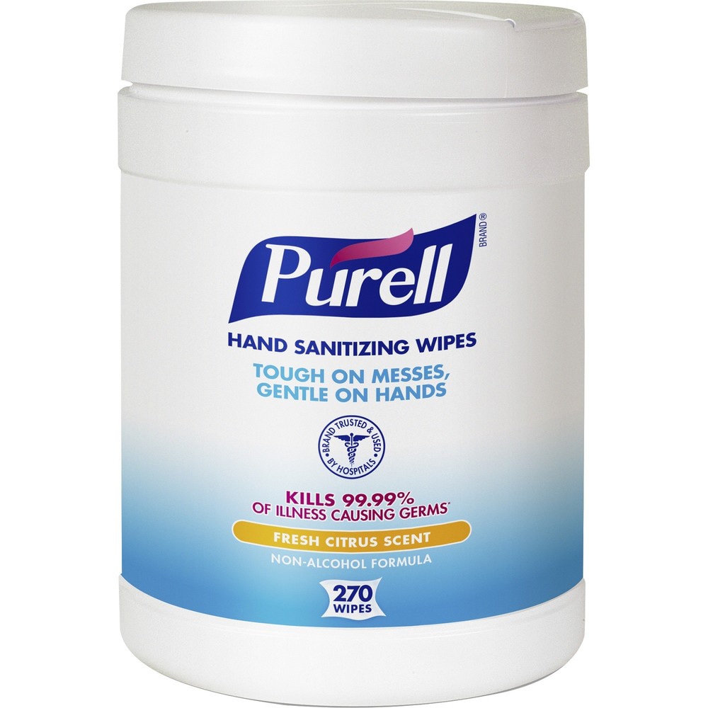 Sanitizing Hand Wipes, 6 x 6 3/4, White, 270/Canister