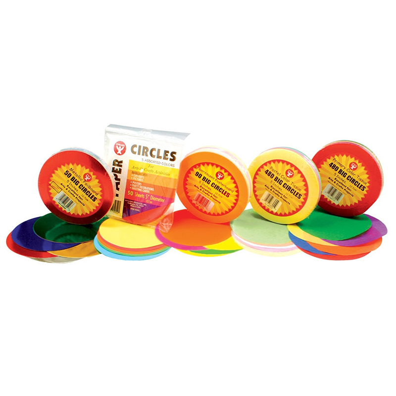 Tissue Circles, 5", Primary Colors, Pack of 480