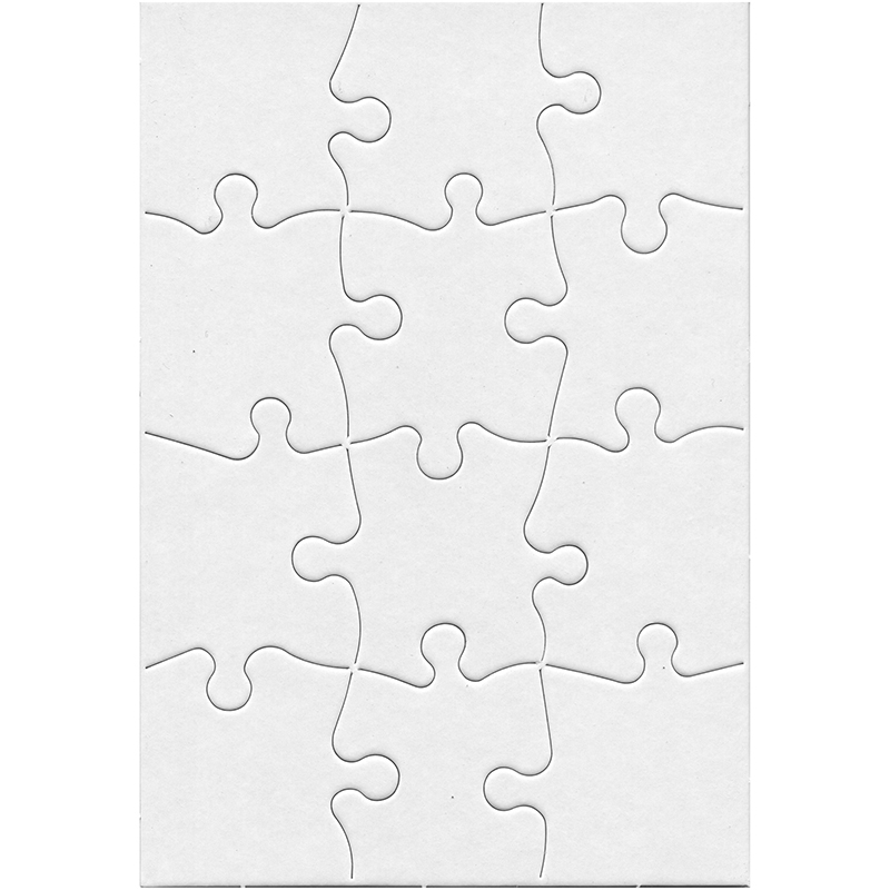 Compoz-A-Puzzle, 5 1/2" x 8" Rectangle, 12-Piece, Pack of 24