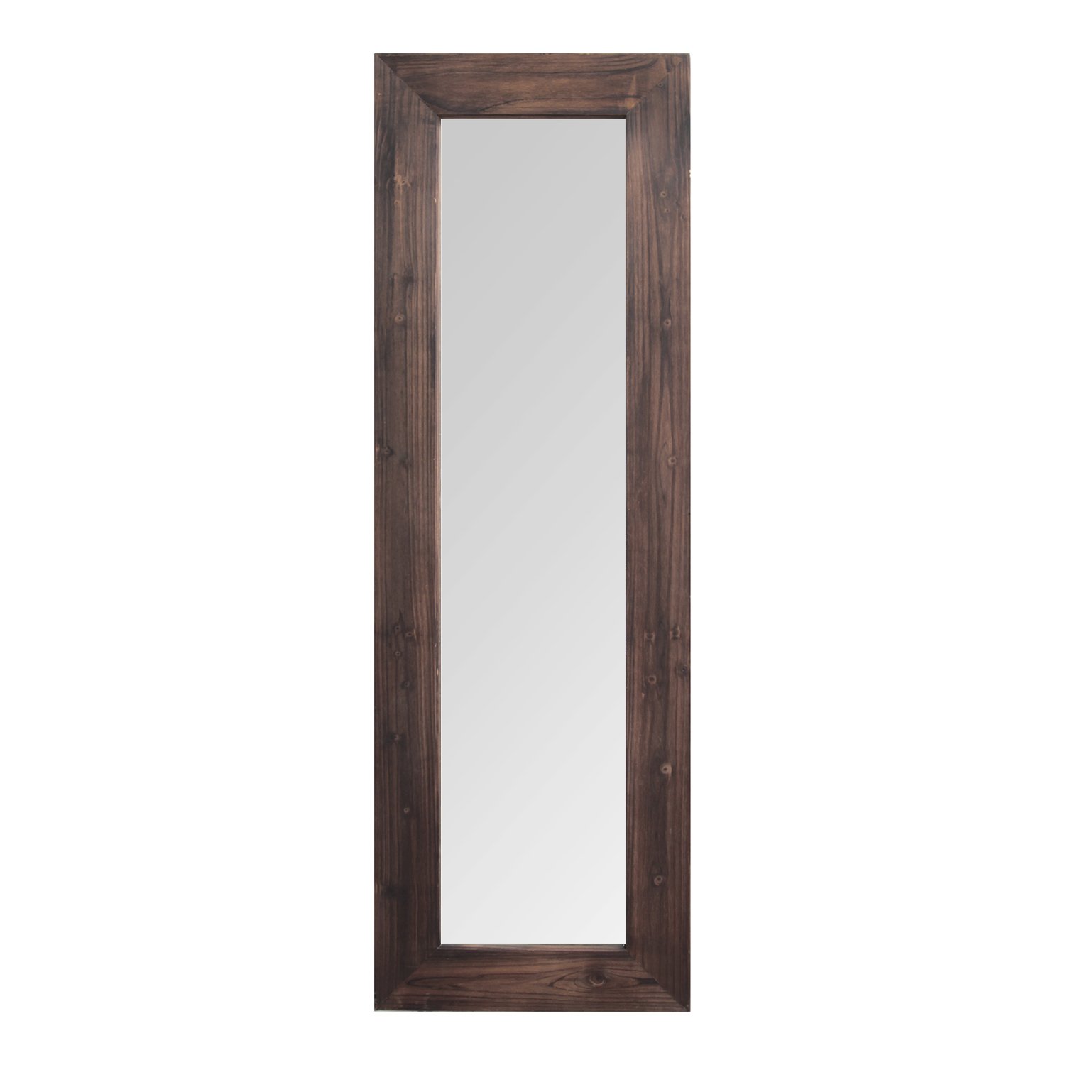 15.94" X 1.26" X 48.03" Dark Natural Wood Long-Length Design Mirror