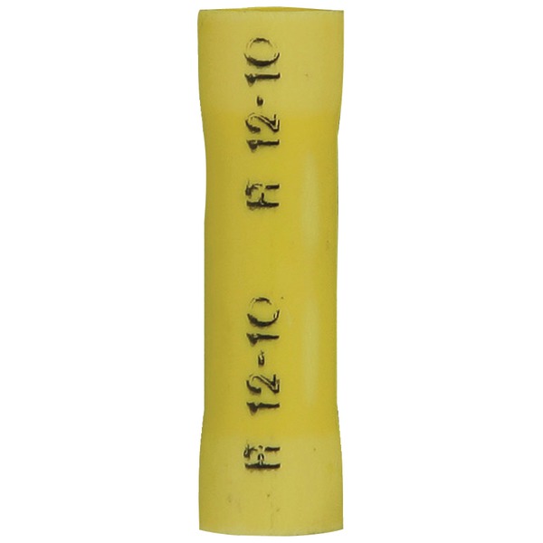 Install Bay YVBC Vinyl Butt Connectors (Yellow, 12-10 Gauge, 100 pk)