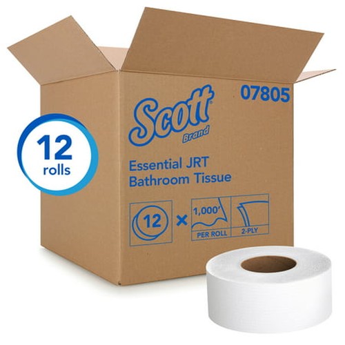 Scott 9" JRT Jr. 2 Ply Jumbo Toilet Paper, 12 Rolls 