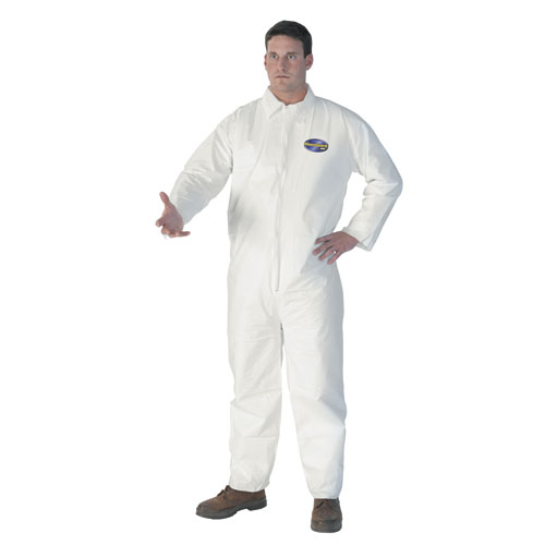 A40 Elastic-Cuff and Ankles Hooded Coveralls, White, X-Large, 25/Case