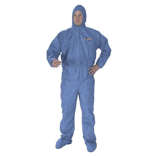 A60 Elastic-Cuff, Ankles & Back Hooded Coveralls, Blue, 2X-Large, 24/Case