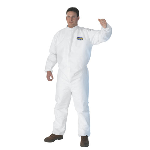 A30 Elastic-Back & Cuff Coveralls, White, Large, 25/Case