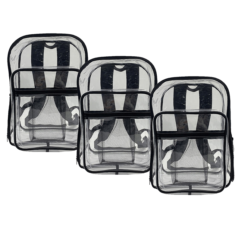 Standard Clear Back Pack, Pack of 3