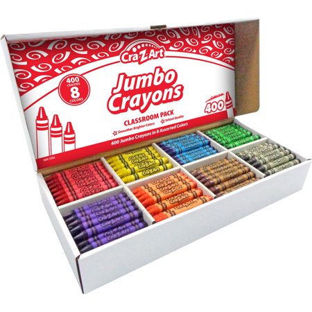 Jumbo Crayons, 8 Assorted Colors, 400/Pack