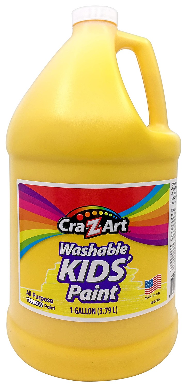 Washable Kids Paint, Yellow, 1 gal Bottle