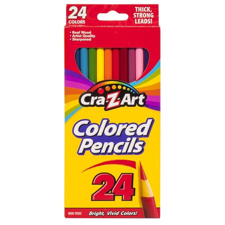 Colored Pencils, 24 Assorted Lead/Barrel Colors, 24/Set