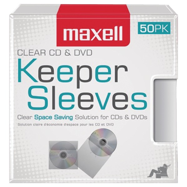Maxell 190150 CD/DVD Keeper Sleeves (50 pk)
