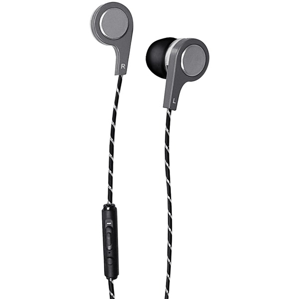 Maxell 199600 Bass 13 Metallic In-Ear Earbuds with Microphone (Silver)
