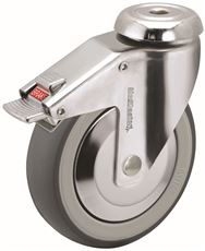 HOSPITAL CASTER, CHROME, 4 IN., TOTAL LOCK, 240 LBS CAPACITY