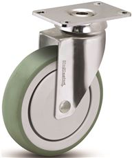 MEDCASTER� ANTIMICROBIAL TOTAL LOCK CASTER WITH 220-POUND CAPACITY AND EXPANDING ADAPTER STEM, 5 IN., STAINLESS STEEL