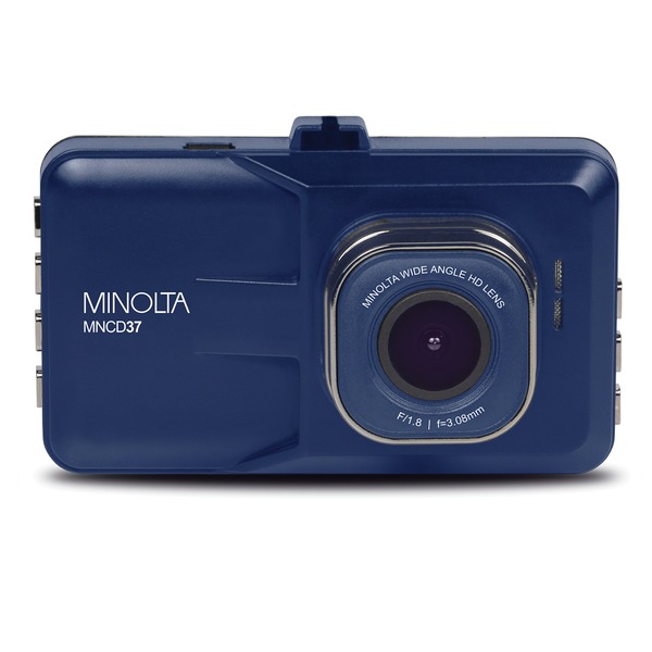 Minolta MNCD37-BL MNCD37 1080p Full HD Dash Camera with 3-Inch QVGA LCD Screen (Blue)