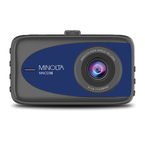 Minolta MNCD38-BL MNCD38 1080p Full HD Dash Camera with 3.2-Inch LCD Screen (Blue)