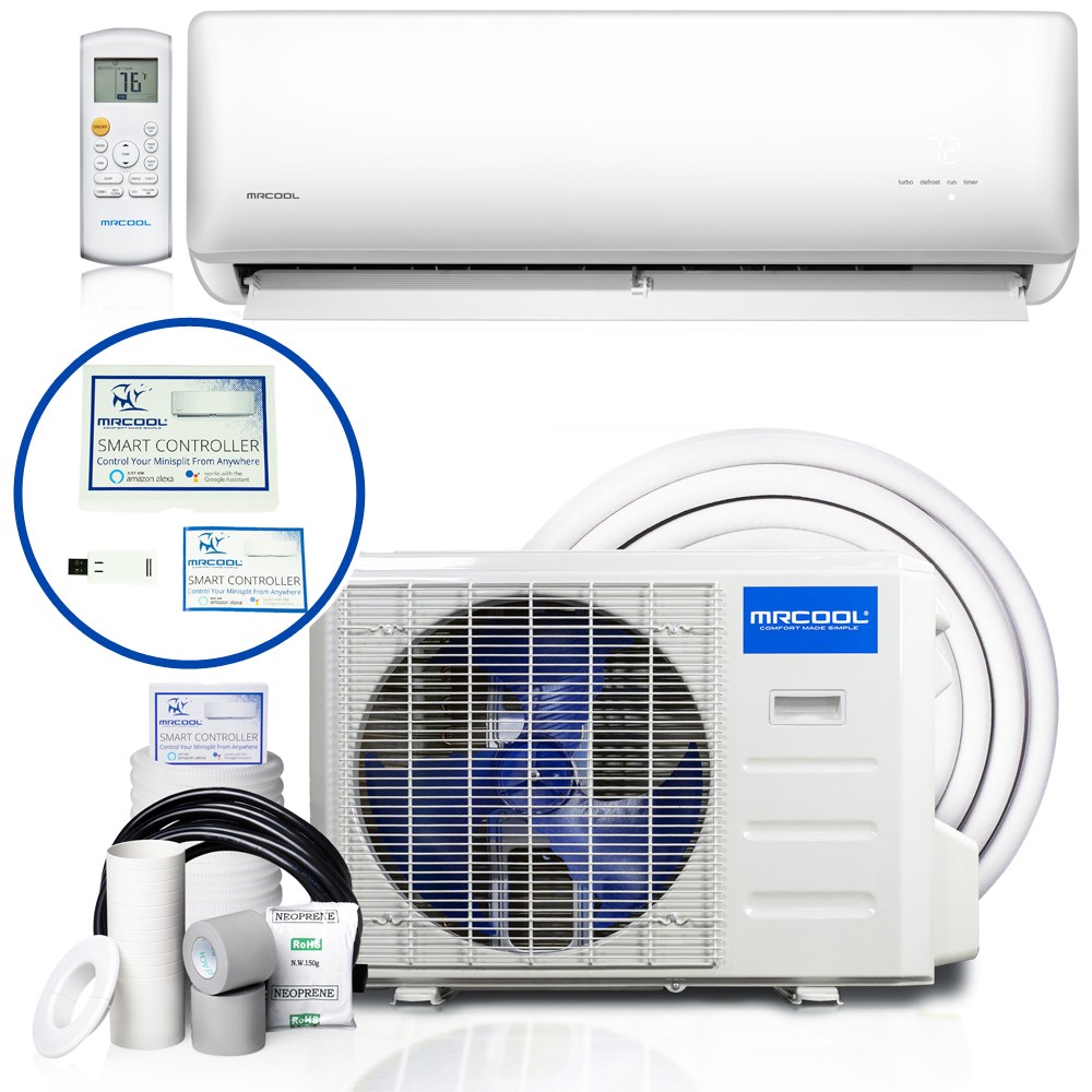 9K BTU Heat Pump Condenser & Wall Mount Air Handler 230 volt 22.8 SEER with Enhanced WiFi (Works with Alexa, Works with Google A