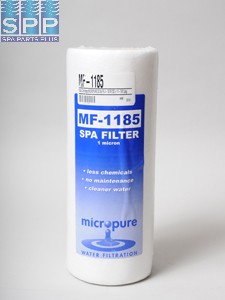 Filter Cartridge, Micropure, Diameter: 4-15/16", Length: 11-7/8", Top: 2-1/8"Open, Bottom: 2-1/8"Open, 32 sq ft