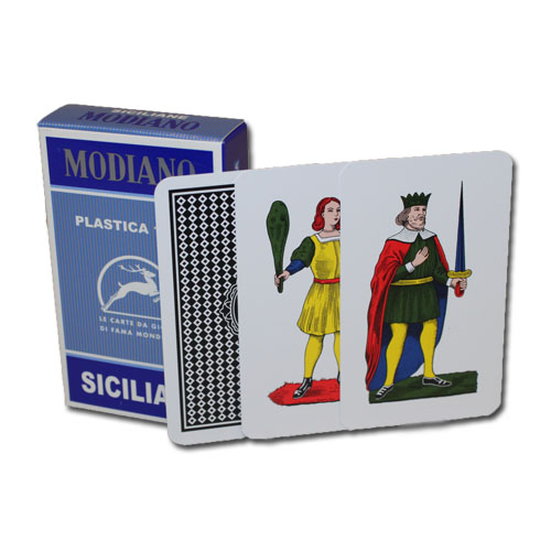 100% PLASTIC Deck of Siciliane Italian Regional Cards