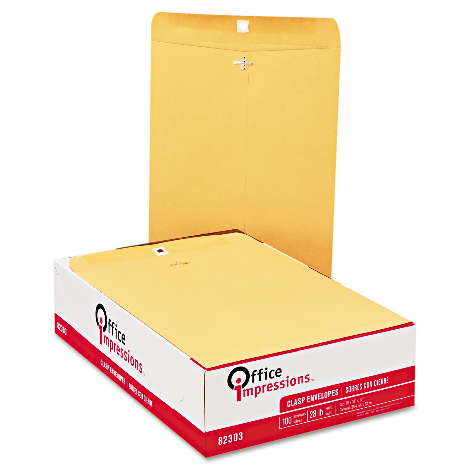 Clasp Envelope, #97, Square Flap, Clasp/Gummed Closure, 10 x 13, Brown Kraft, 100/Box