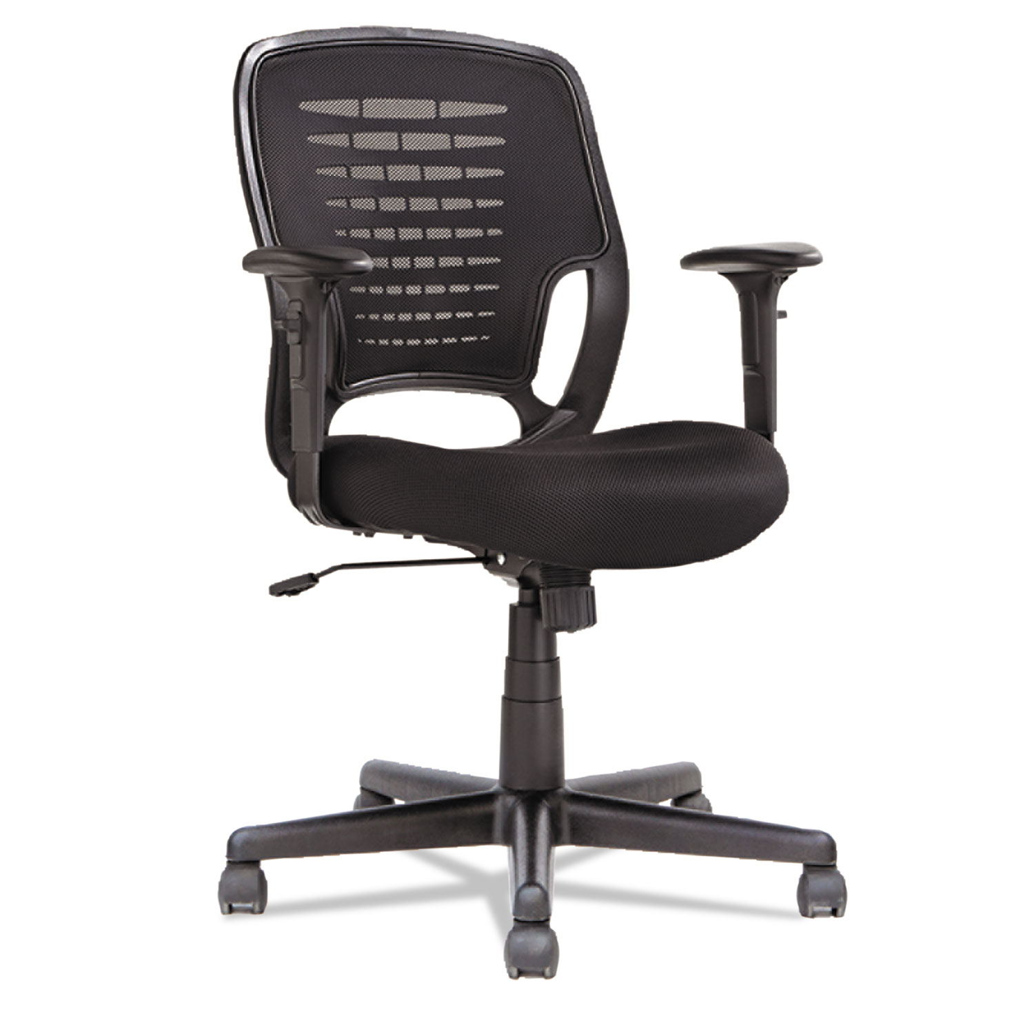 Swivel/Tilt Mesh Task Chair, Height Adjustable T-Bar Arms, Black