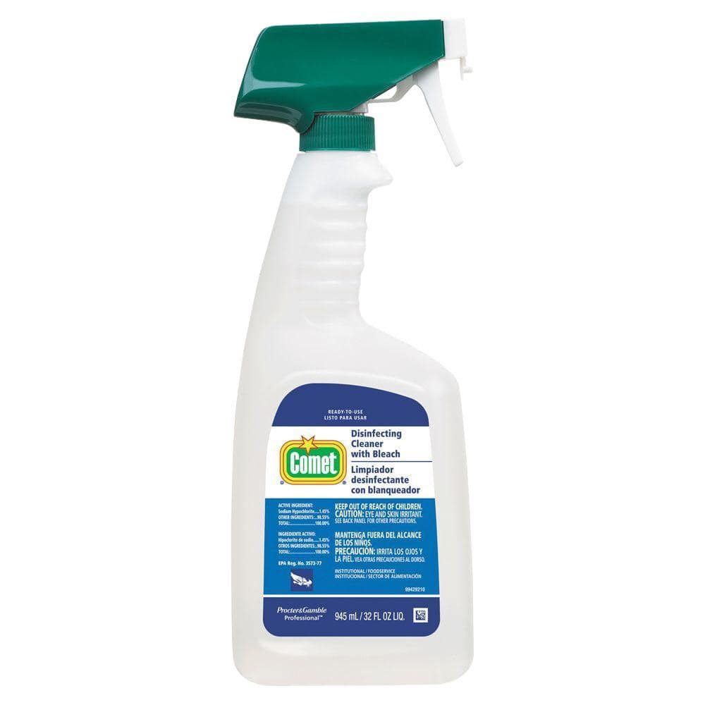 Disinfecting Cleaner w/Bleach, 32 oz., Plastic Spray Bottle, Fresh Scent