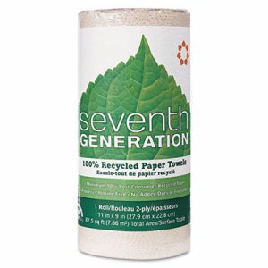 Natural Unbleached 100% Recycled Paper Towel Rolls, 11 x 9, 120 Sheets/Roll