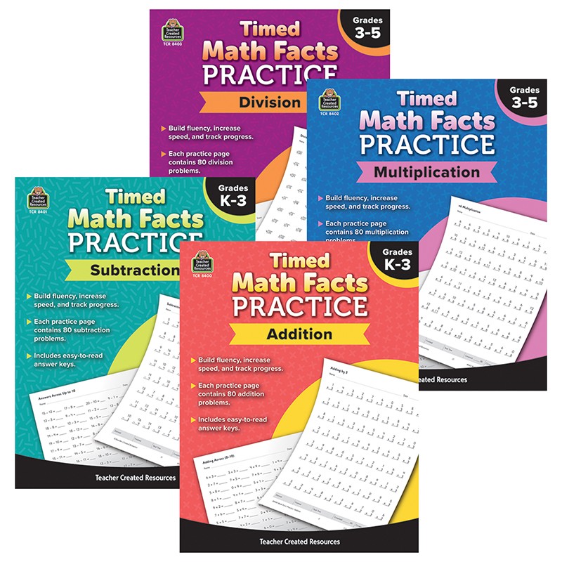 Timed Math Facts Practice: Addition, Subtraction, Multiplication & Division Set
