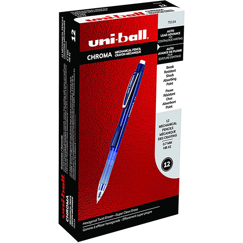 Chroma Mechanical Pencil, 0.7 mm, HB (#2), Black Lead, Cobalt Barrel, Dozen