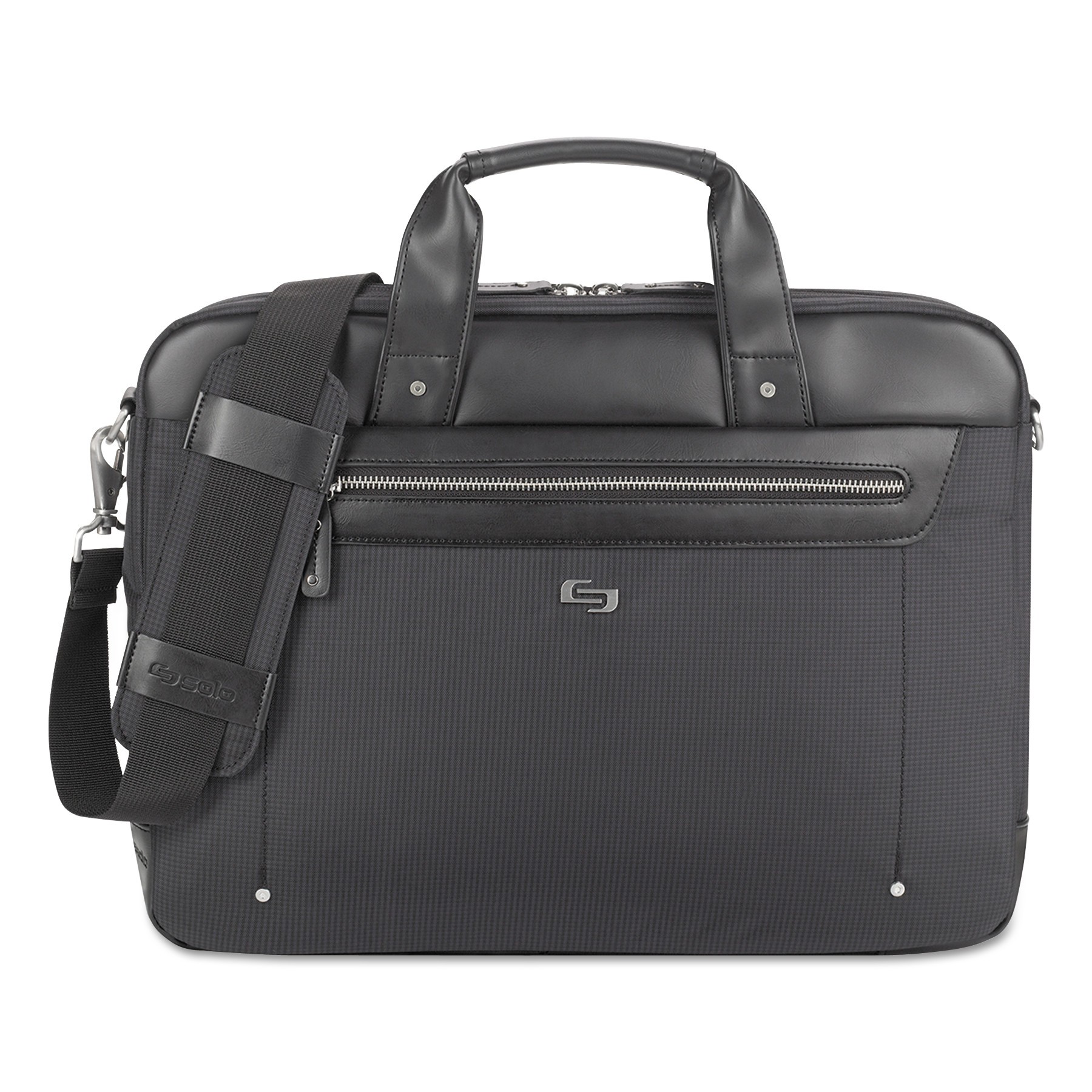 Irving Briefcase, 16.54" x 2.36" x 13.39", Polyester, Black